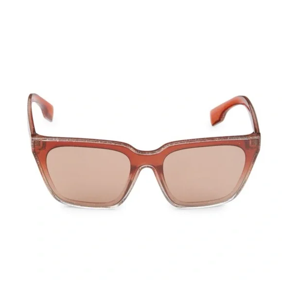Burberry Clubmaster Rectangular Sunglasses Glitter Pink Brown Sunglasses Burberry BE4389 Joni | Free Shipping | Glasses.com® main image 2